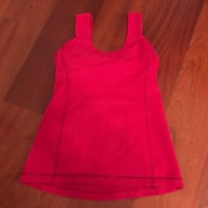 Lululemon red athletic tank with built in bra